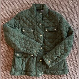 J.Crew Green Quilted Jacket Size M (new and never worn)